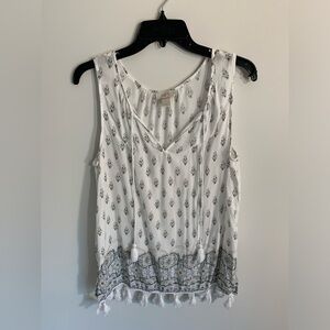 Loft Boho paisley tank, white, medium, loose fit